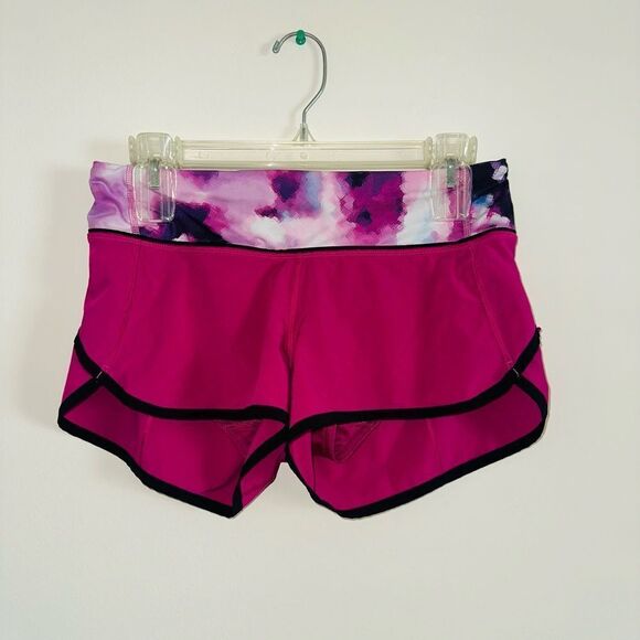 Lululemon Run Speed Short Pink 4-way Stretch Raspberry Blooming Pixie SIZE 4 - Picture 1 of 4